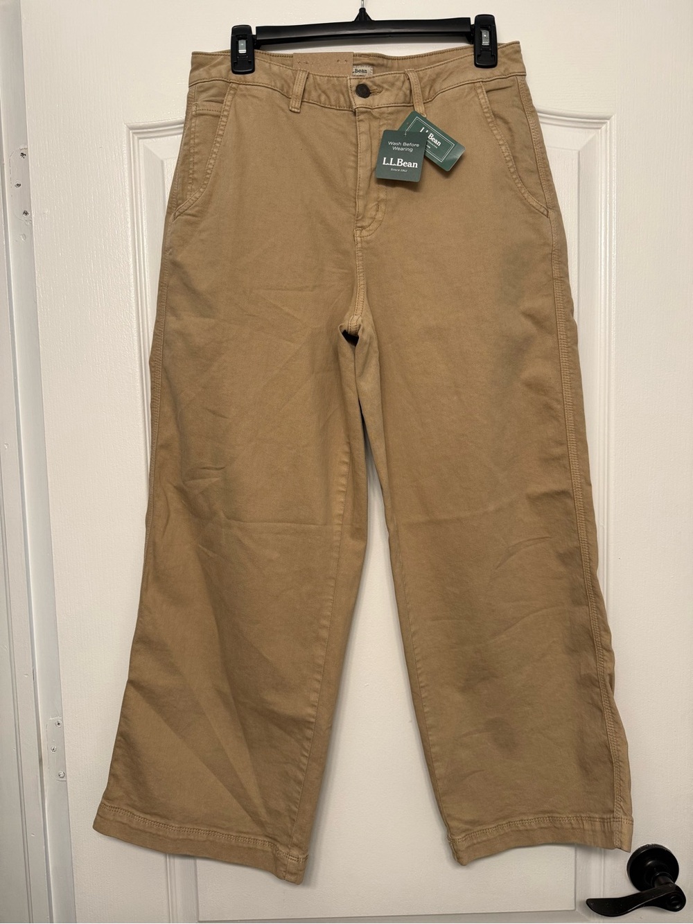 L.L.Bean 207 Vintage Wide Leg High-Rise Jeans Khaki 10 Petite NWT